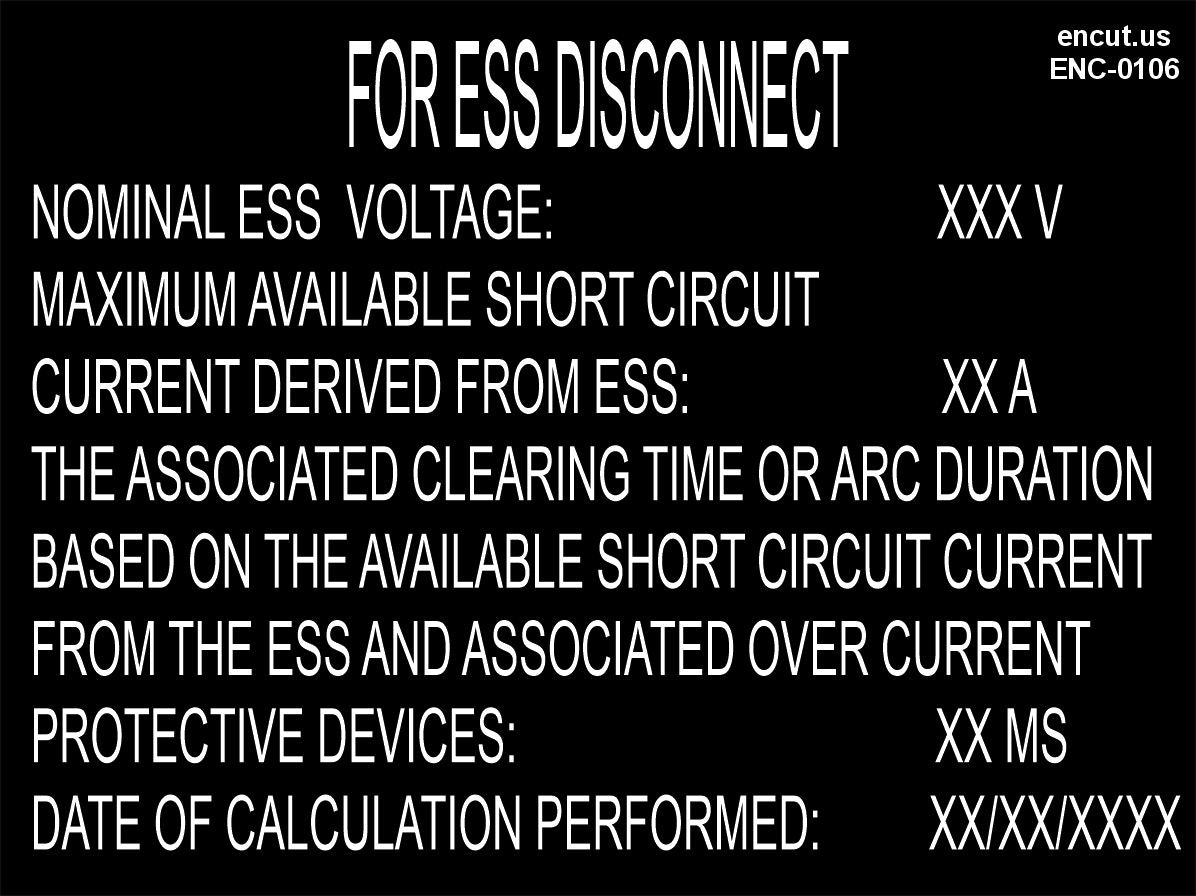 ESS Disconnect Placard