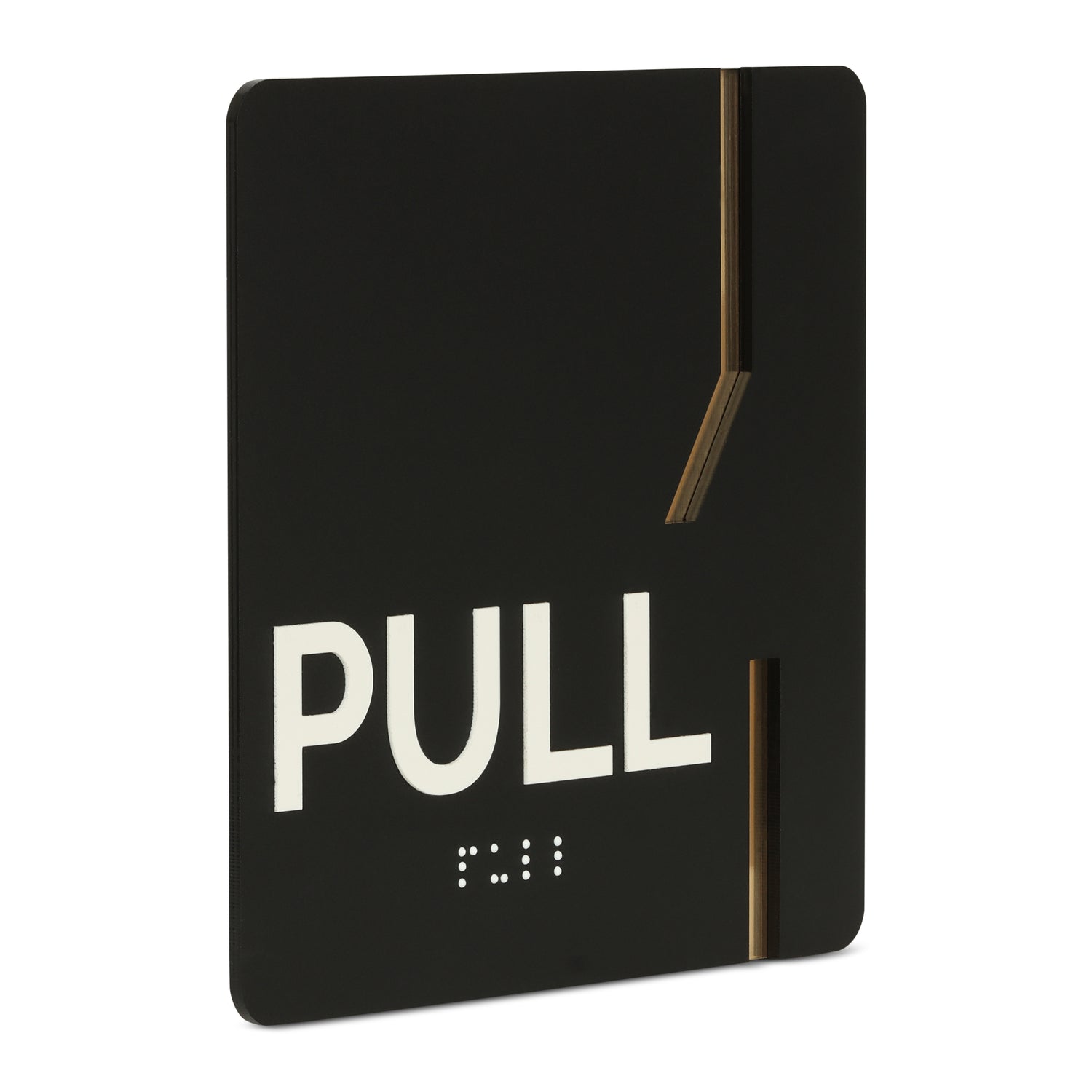 Black Gold Pull Signage