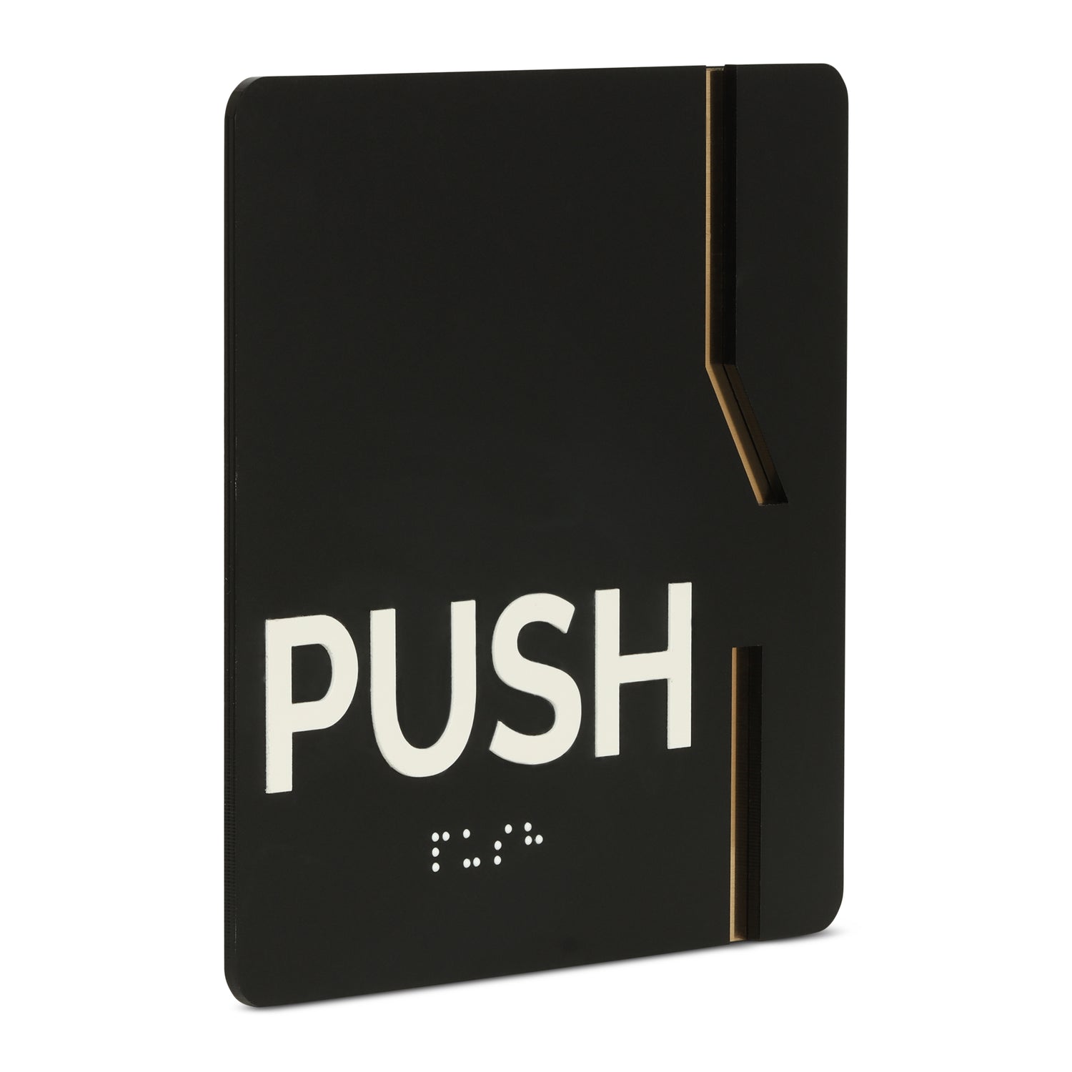 Black Gold Push Signage