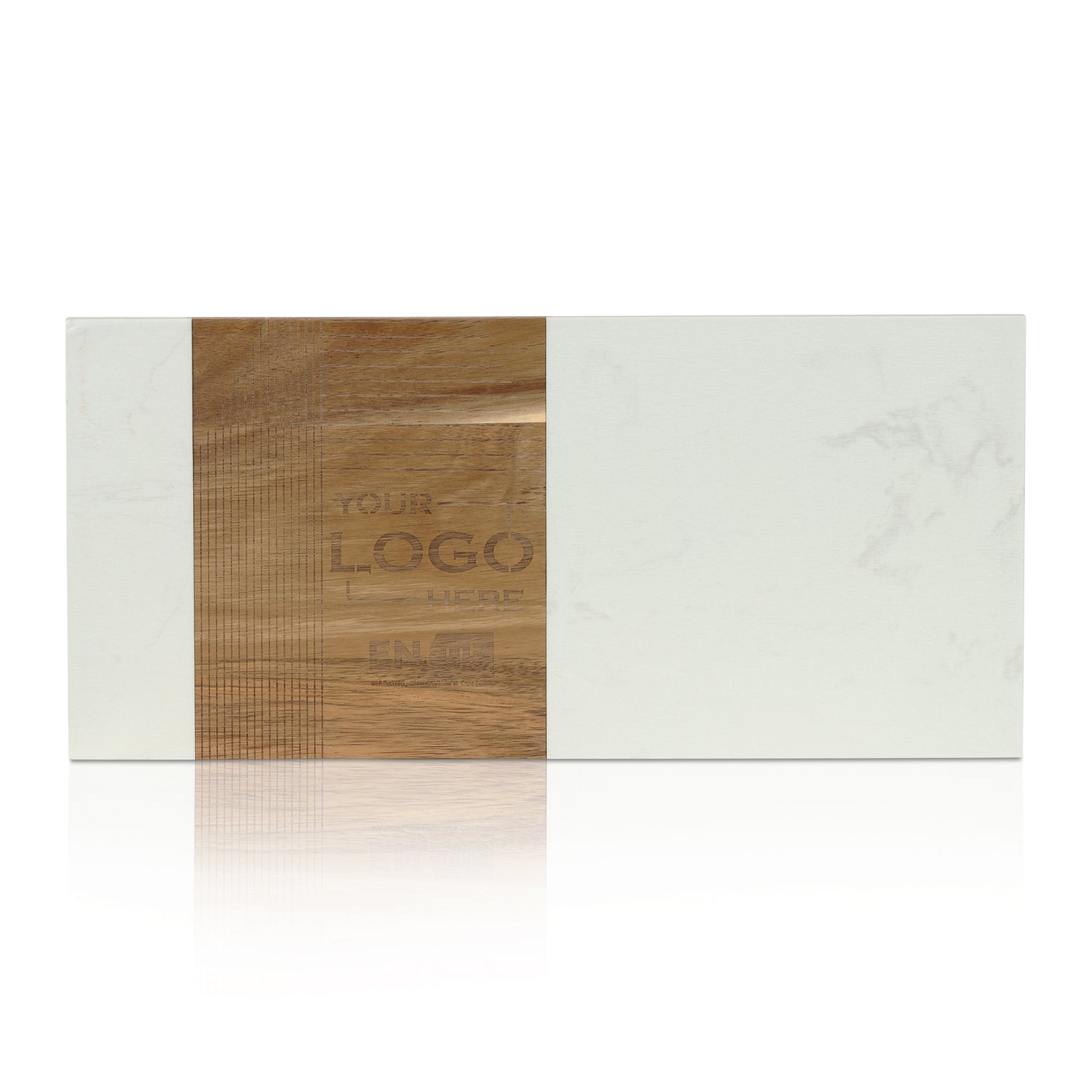 White Marble and Acacia Wood Serving Boards