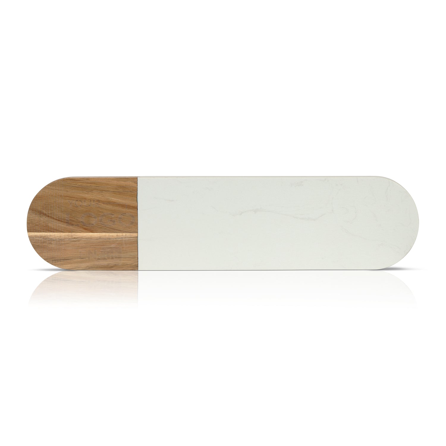 White Marble and Acacia Wood Serving Boards