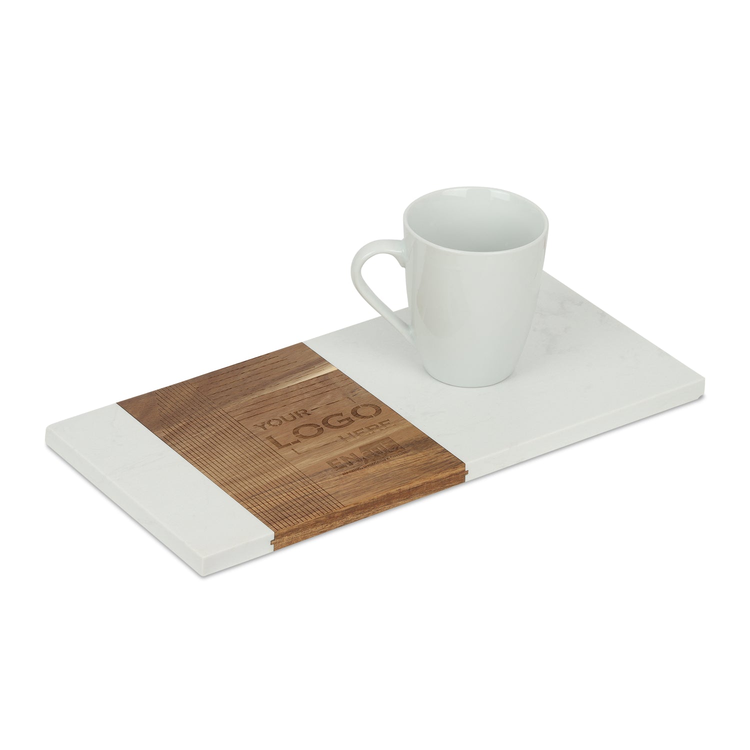 White Marble and Acacia Wood Serving Boards