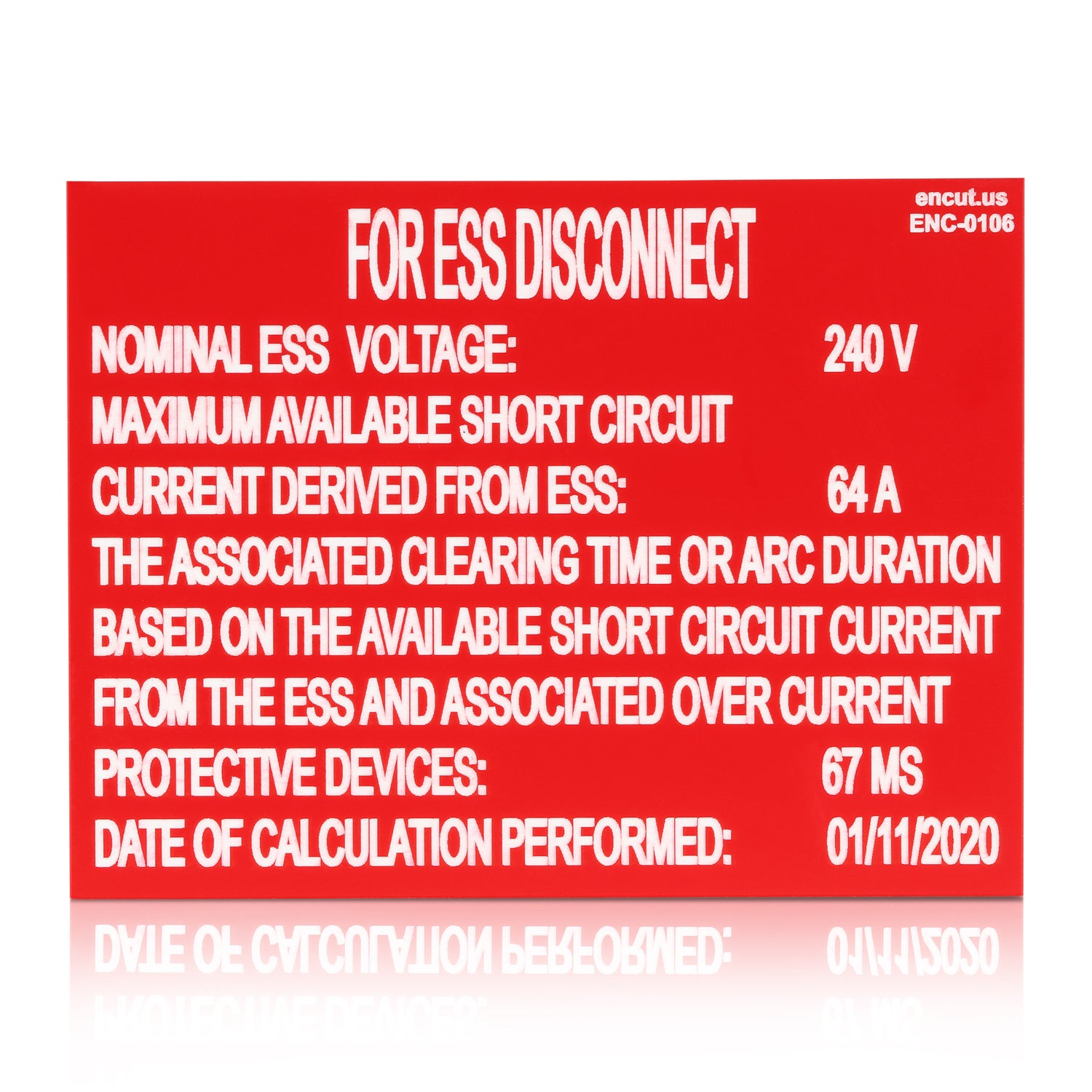 ESS Disconnect Placard