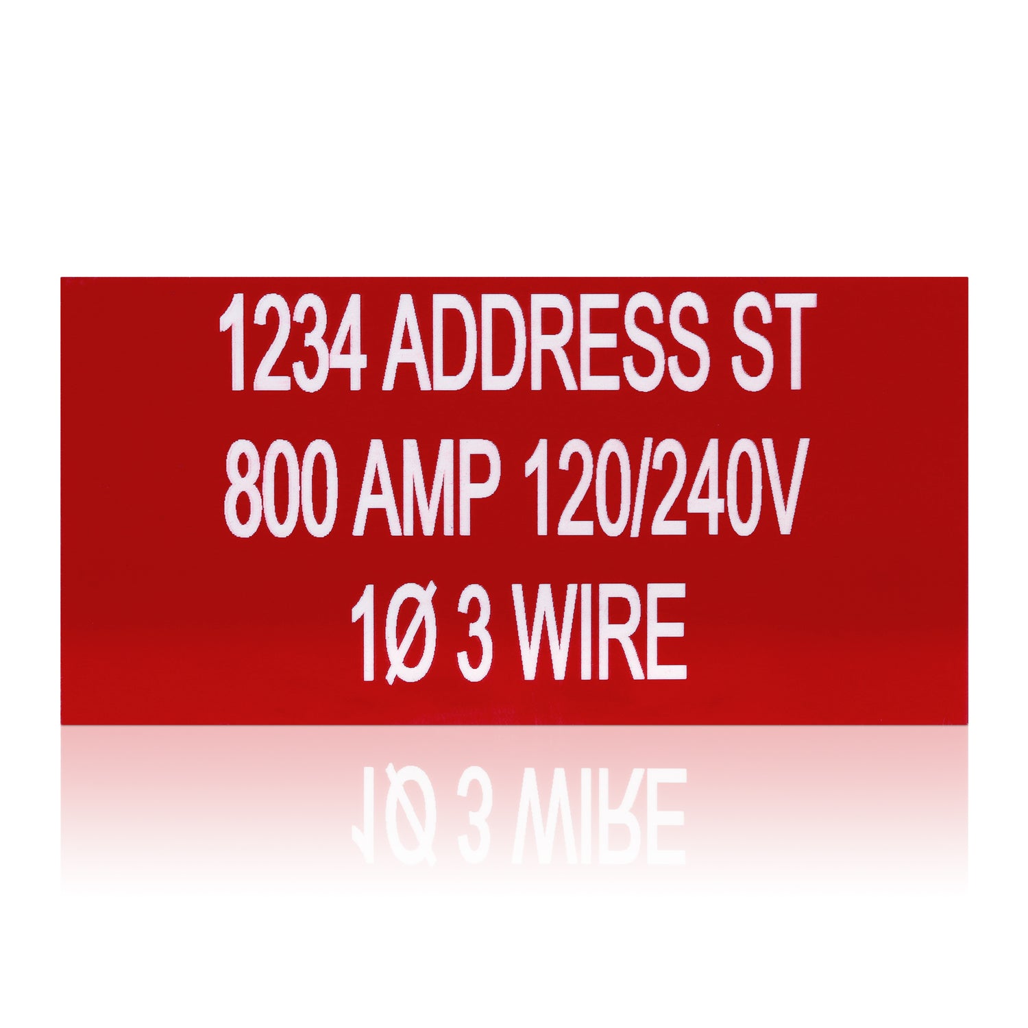 Amperage Phase and Wire Placard