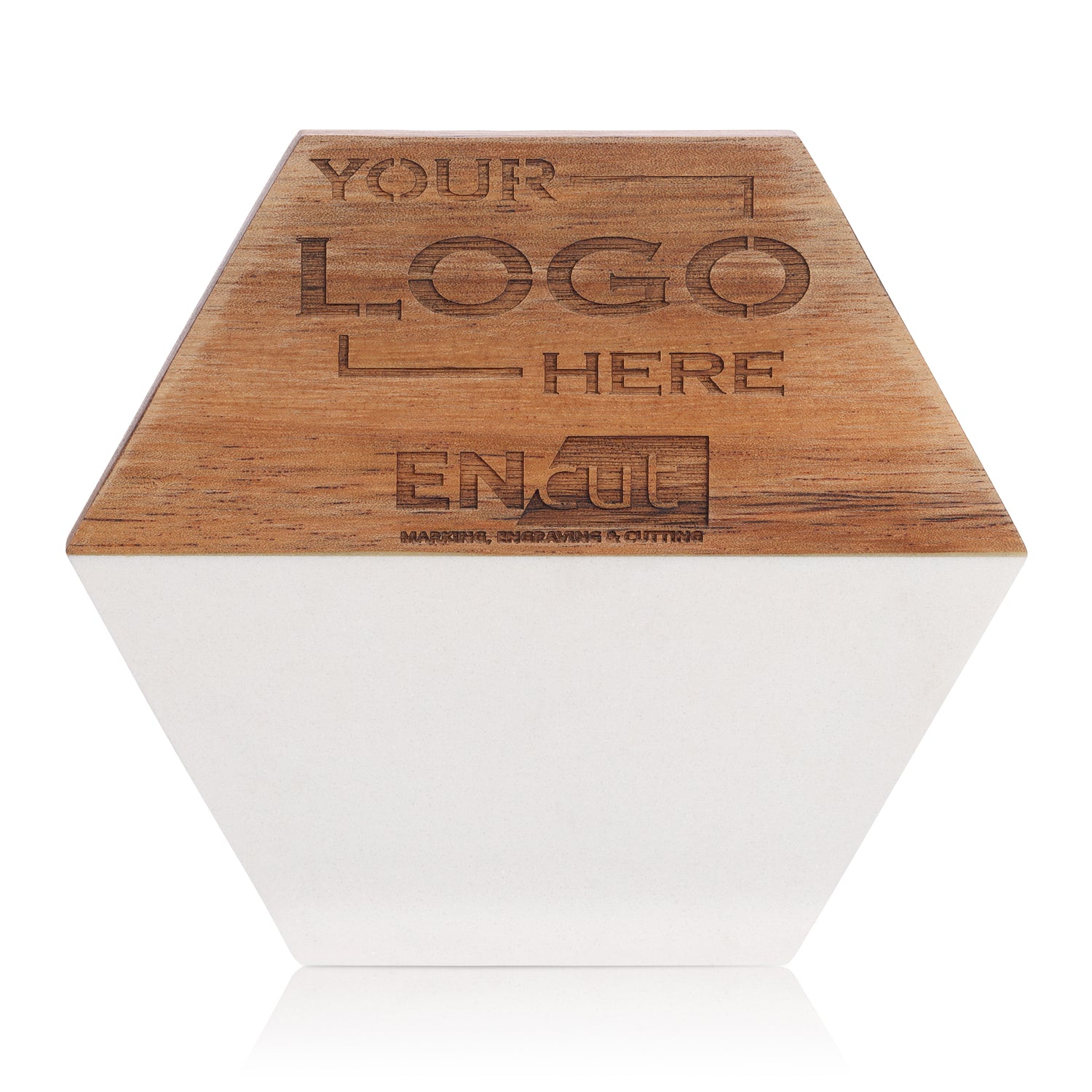 White Marble and Acacia Wood Coasters