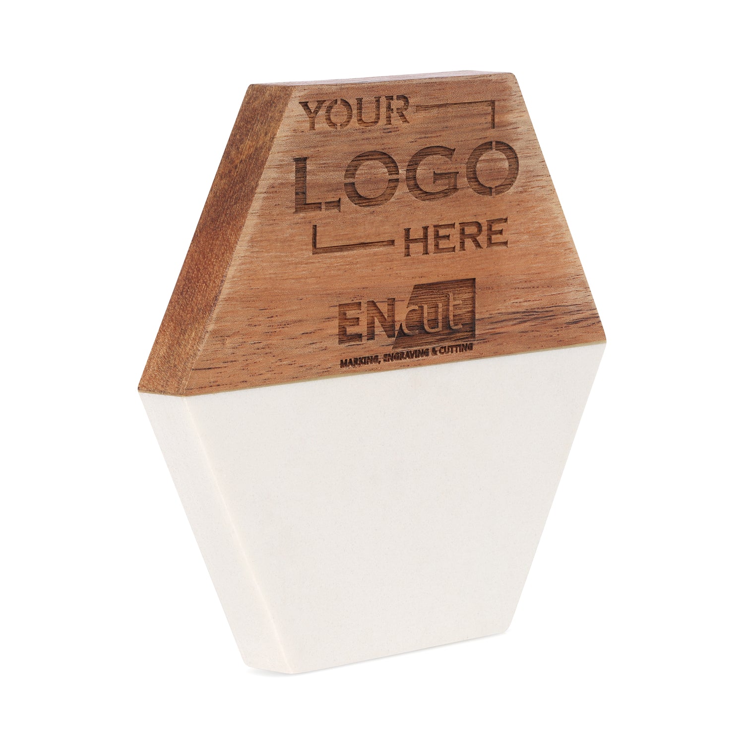 White Marble and Acacia Wood Coasters