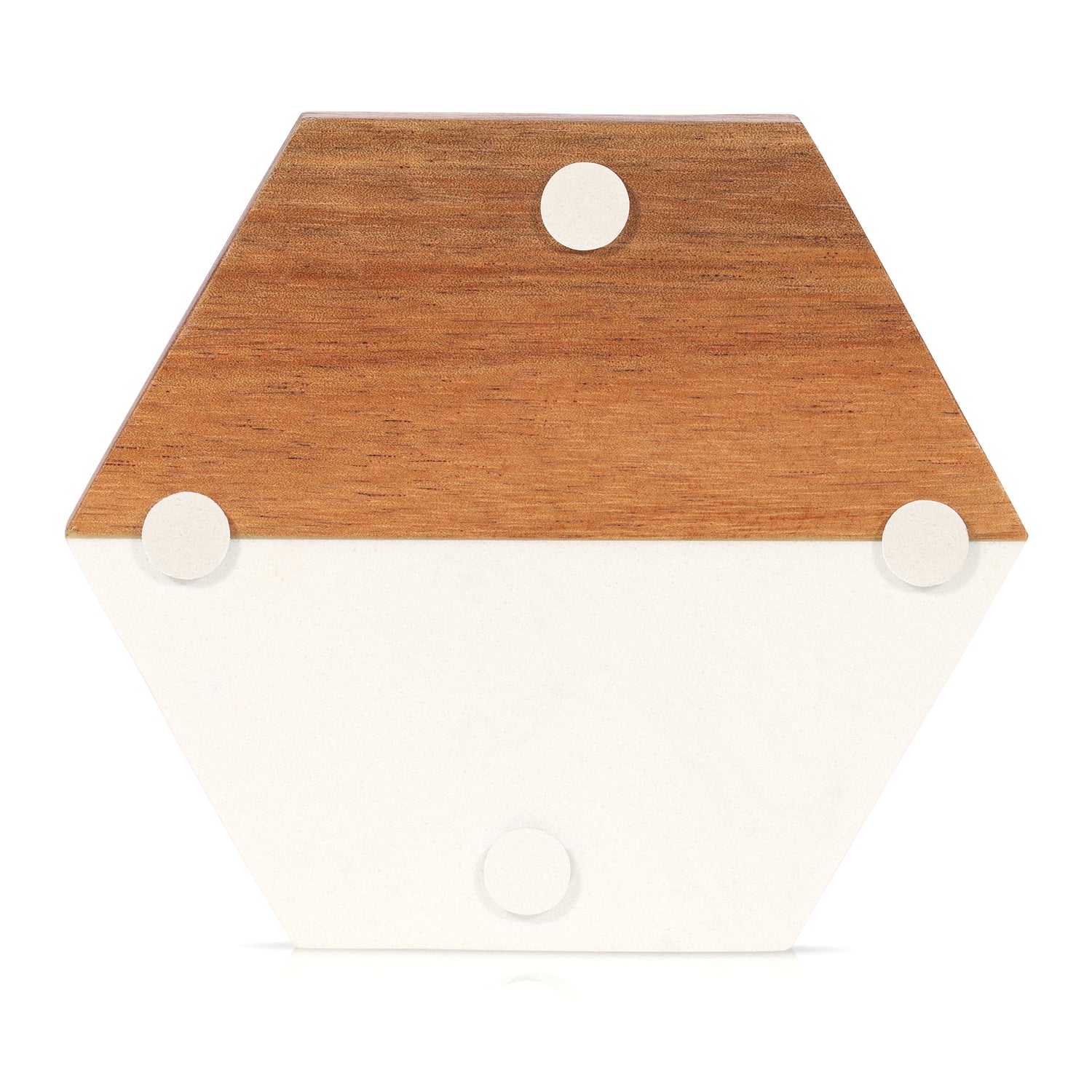 White Marble and Acacia Wood Coasters