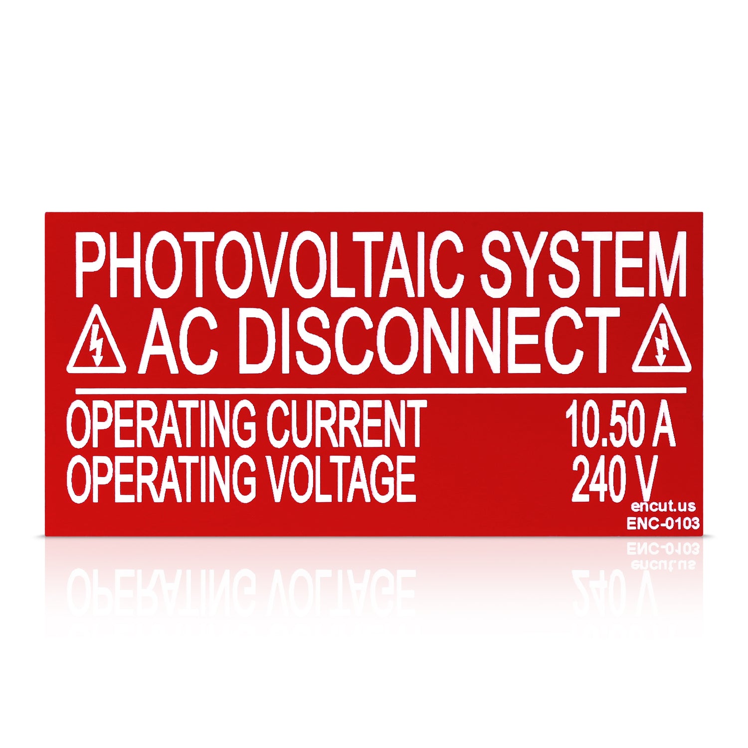 Photovoltaic System AC Disconnect Placard