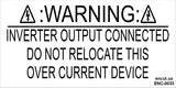 Warning: Inverter Output Connected Placard