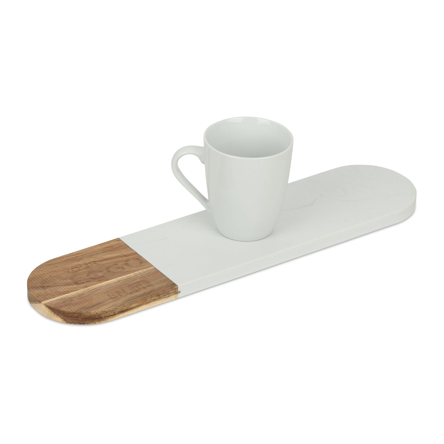 White Marble and Acacia Wood Serving Boards