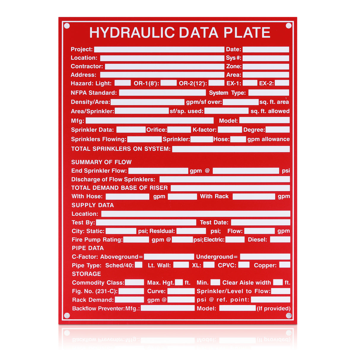 Hydraulic Data Plate – ENcut