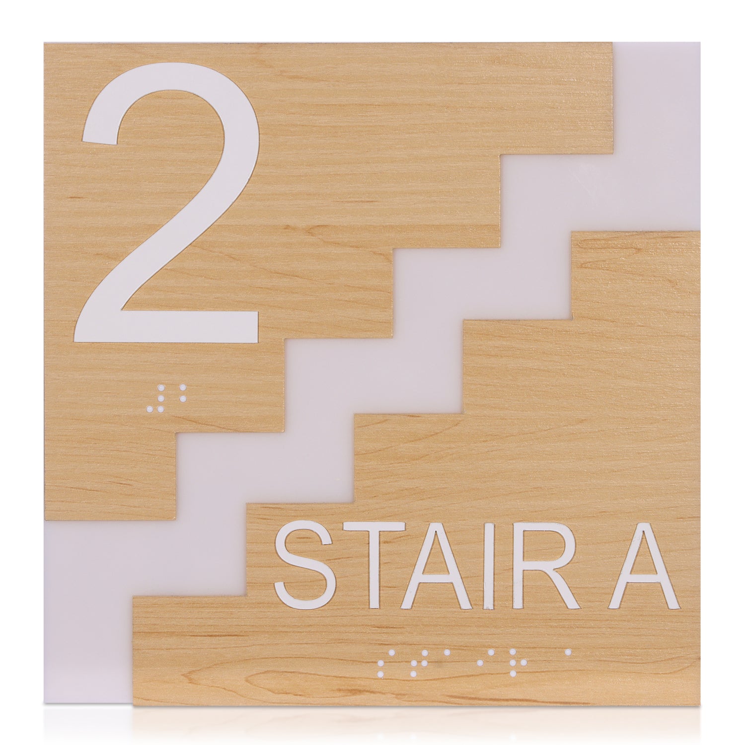 Wood Stair Floor Level Identification Signage