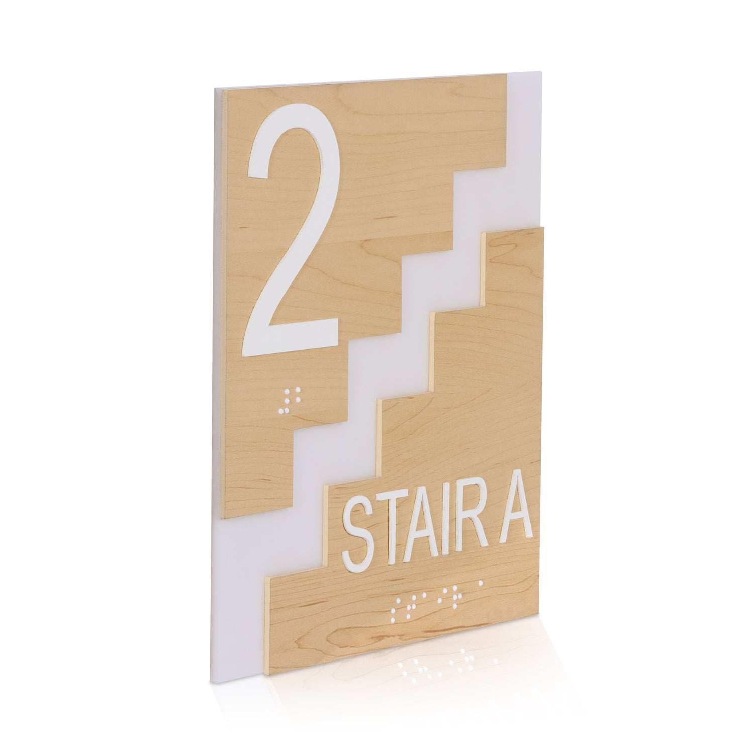 Wood Stair Floor Level Identification Signage