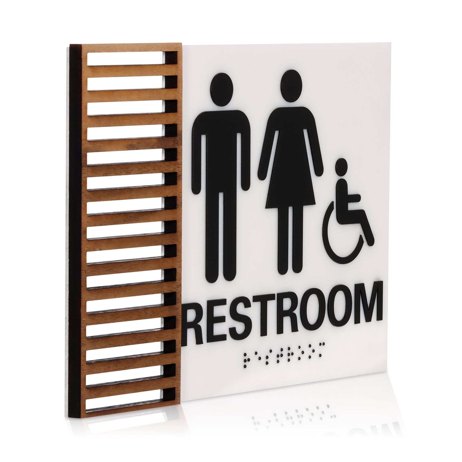 Wood And Acrylic Restroom Signage