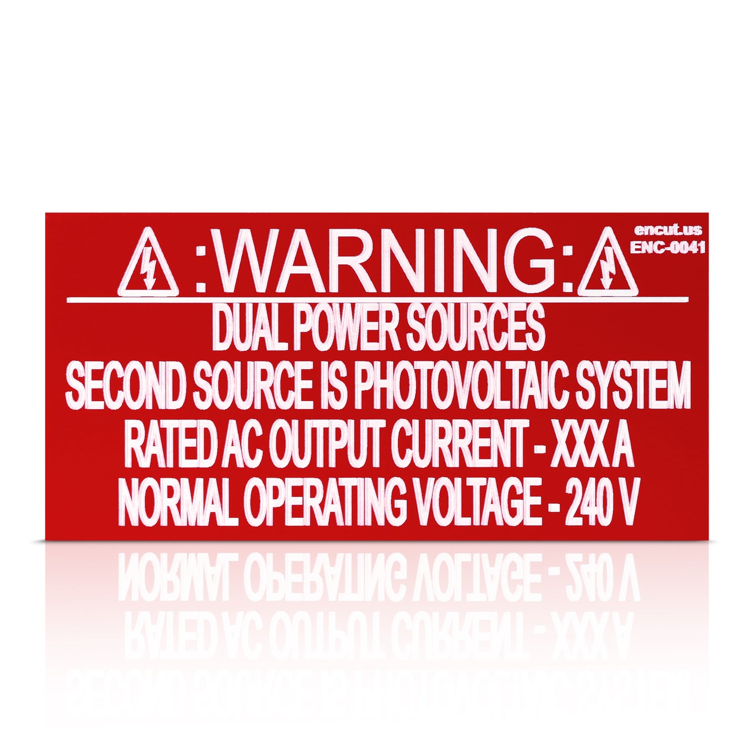 Warning: Dual Power Sources Placard